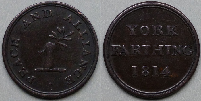York, PEACE AND ALLIANCE 1814 farthing